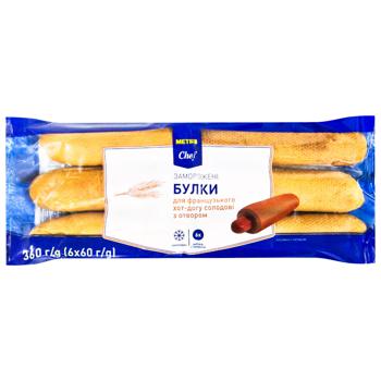 Metro Chef Frozen French Hot Dog Malt Buns with Hle 60g x 6pcs