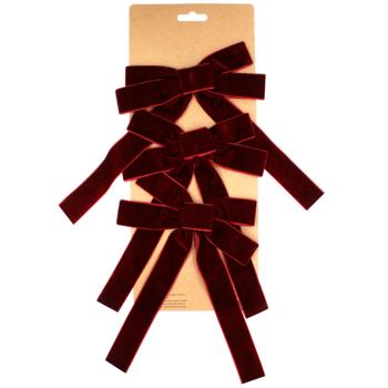 Набір оксамитових бантів Bona Di 3шт 15х24см бордовий - купити, ціни на WINETIME - фото 1