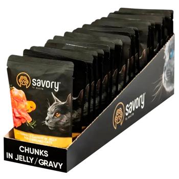 Savory Wet Food with Turkey and Carrot for Sterilized Cats 22pcs x 85g - buy, prices for MasterZoo - photo 1