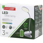 Eurolamp Dimmable LED Desk Lamp with Battery on a Clothespin 3W White