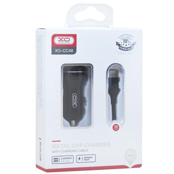 Xo Smart Metal Car Charger + Black Lightning Cable 2.4A XO-CC48 - buy, prices for Auchan - photo 1