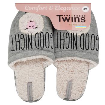 Twins Indoor Women's Slippers with Pom-poms and Embroidery s.36-40 - buy, prices for NOVUS - photo 1