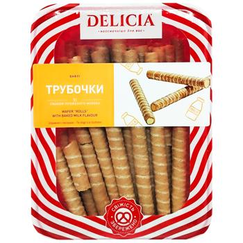 Delicia Waffles Tubules Baked Milk Favor 400g