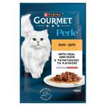 Корм влажный Gourmet Perle Duo с телятиной и уткой для кошек 85г