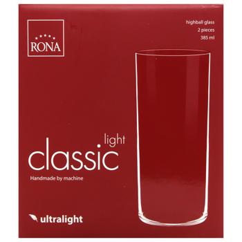 Набір склянок Rona Classic Light HB 2шт 385мл - купити, ціни на AlcoHub - фото 3