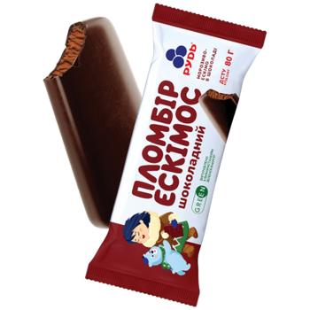 Морозиво Рудь Ескімос шоколадний пломбір-ескімо 80г