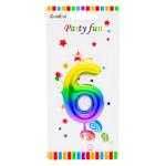 Party Fun Colored Number 6 Cake Candle