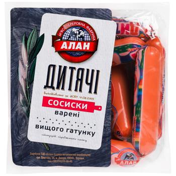 Сосиски Алан Дитячі варені вищий сорт - купити, ціни на Епіцентр FOOD - фото 1