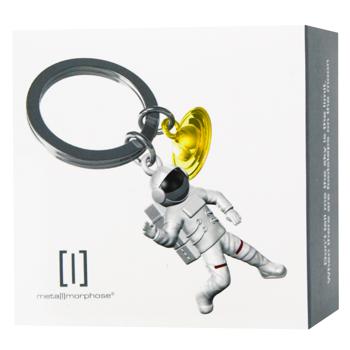 Metalmorphose Astronaut with Black Screen & Golden Saturn Charm Key Ring