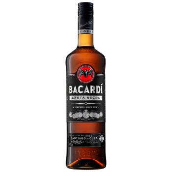 Bacardi Carta Negra Dark Rum 40% 1l - buy, prices for COSMOS - photo 1