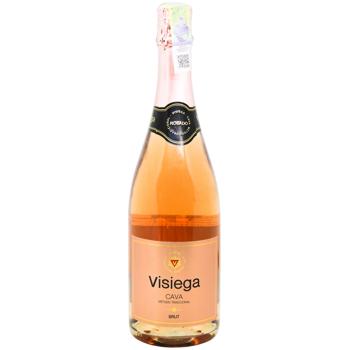 Вино игристое Visiega Cava Rosado Brut розовое 11,5% 0,75л