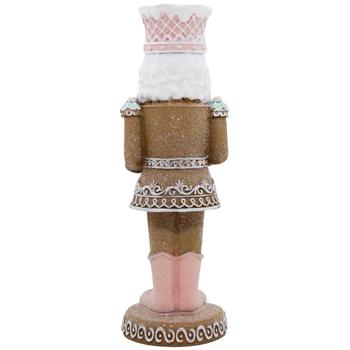 Декоративний свічник Пряниковий лускунчик колір імбирний з рожевим 890-254 BONADI 1 шт - купить, цены на WINETIME - фото 3