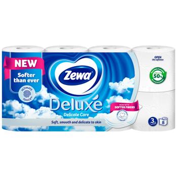Туалетний папір Zewa Deluxe Delicate Care білий 3-шаровий 8шт