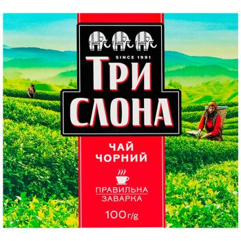 Чай черный Три Слона Крепкий байховый листовой 100г - купить, цены на Чудо Маркет - фото 2