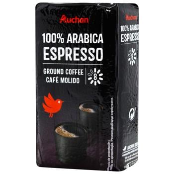 Кава Auchan Arabica Espresso мелена 250г - купити, ціни на Auchan - фото 1