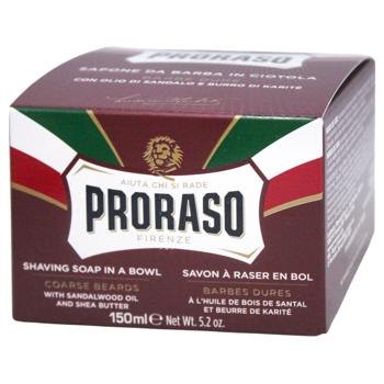 Мыло для бритья Proraso Смягчение жесткой щетины с сандаловым маслом и маслом дерева ши 150мл
