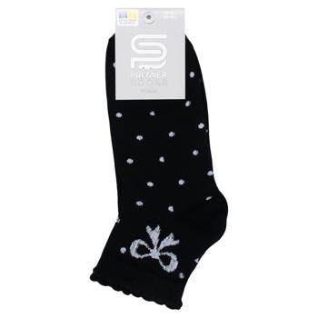 Носки Premier Socks Эконом женские Бантики р.23-25 черный