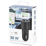 Gembird 2-port USB Car Fast Charger TA-UC-AC2PDQC38-CAR-01