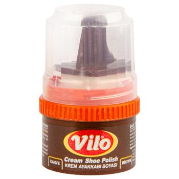Крем для взуття Vilo з аплікатором коричневий 60мл