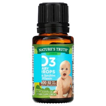 Nature's Truth, Vitamins, D3 Baby Drops, Newborn+, 400 IU, 0.31 fl oz (9.2 ml) - купити, ціни на Біотус - фото 2