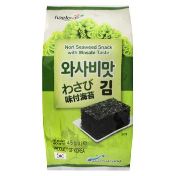 Нори снек Haelove со вкусом вассаби 4,5г