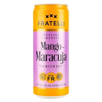 Fratelli Mango-Passion Fruit White-Semi Sweet Sparkling Wine Drink 6-6.9% 0.33l - buy, prices for - photo 3