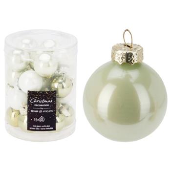 Koopman Christmas Ball 25mm Green-White