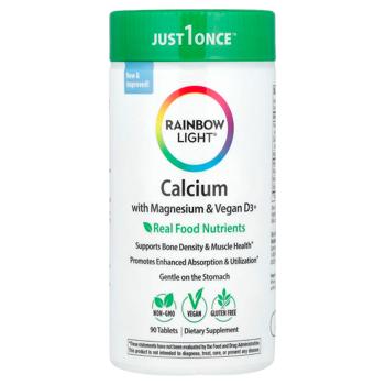 Кальцій, Магній і вітамін D3, Calcium With Magnesium & Vitamin D3, Rainbow Light, 90 таблеток - купити, ціни на Біотус - фото 1