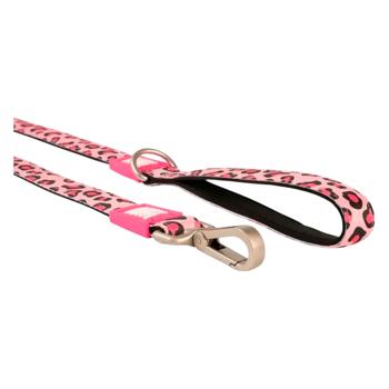 Max Molly Short Leash Рожевий леопард повідець для собак 1,2 м х 2,5 см - різнокольоровий - купити, ціни на MasterZoo - фото 2