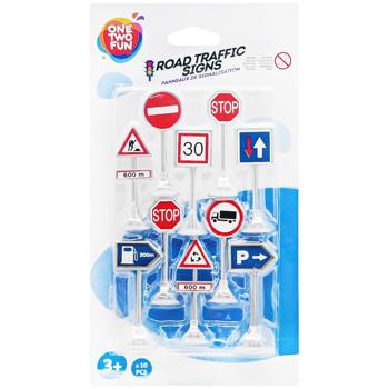 Набор One Two Fun дорожные знаки 12шт - купить, цены на Auchan - фото 1