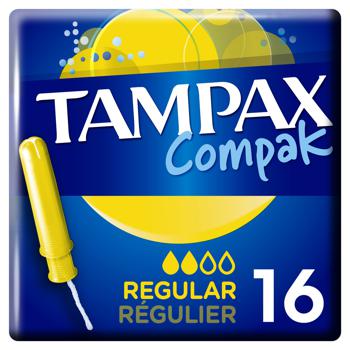 Тампоны Tampax Compak Regular 16шт - купить, цены на КОСМОС - фото 1