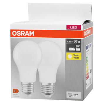 Osram LED Bulb 8,5W E27 2700K 2pcs