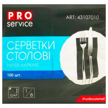 Салфетки столовые PROservice однослойные белые 33*33см 100шт - купить, цены на Cупермаркет "Харьков" - фото 2