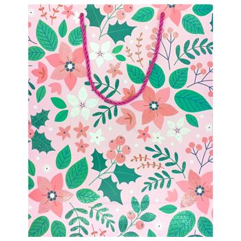 Пакет подарочный Цветы 10331-15 26х32х10см - купить, цены на Чудо Маркет - фото 1