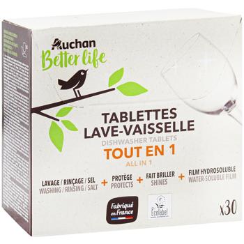 Таблетки для посудомийних машин Auchan Eco All-in-1 30шт - купити, ціни на - фото 3