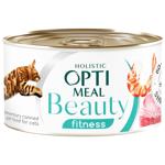 Корм вологий Optimeal Beauty Fitness з тунцем та креветками для котів 70г