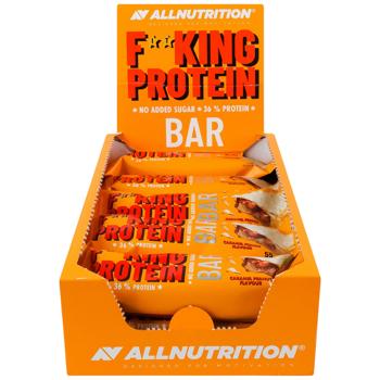 Батончик Allnutrition Fitking Delicious протеиновый со вкусом карамели и арахиса 55г - купить, цены на Эпицентр FOOD - фото 2