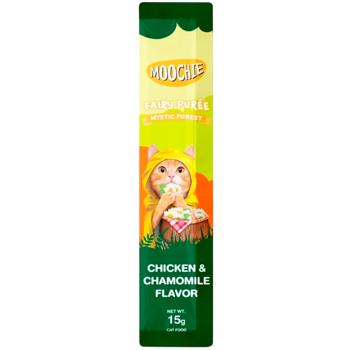 Ласощі для котів Moochie Fairy Puree з куркою та ромашкою 25шт х 15г - купити, ціни на MasterZoo - фото 2