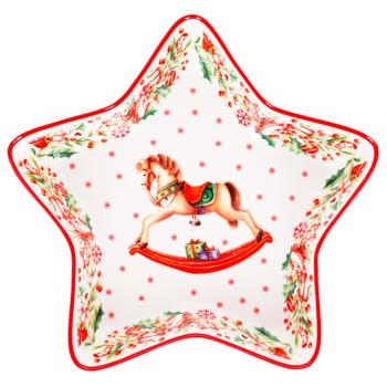 Bona Di Christmas Fantasy Porcelain Star Shaped Dish 28cm