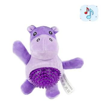 AnimAll GrizZzly Hippopotamus Soft Dog Toy with Squeaker 19x18x8cm Purple