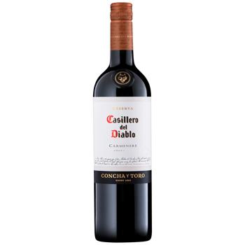 Вино Casillero del Diablo Carmenere красное сухое 13.5% 0,75л - купить, цены на Cупермаркет "Харьков" - фото 1