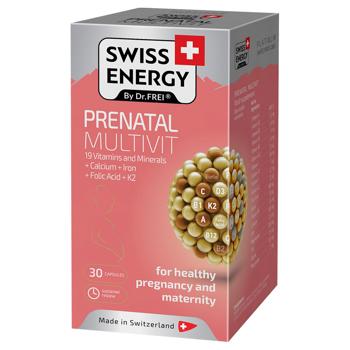 Swiss Energy PRENATAL MULTIVIT 19 Vitamins and Minerals+Ca+Fe+B9+K2, 30 capsules - купить, цены на Biotus - фото 2