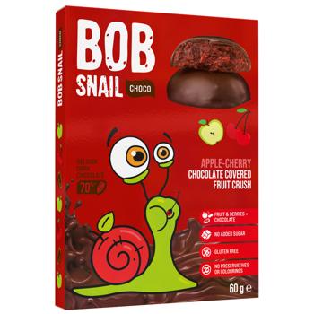 Bob Snail Apple-Cherry Candy in Black Chocolate without Sugar 60g - buy, prices for Auchan - photo 1
