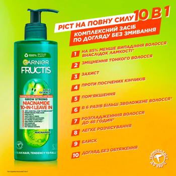 Засіб для догляду за волоссям  Garnier Fructis Ріст на повну силу без змивання 10в1 400мл - купити, ціни на - фото 8