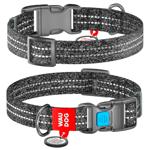 Ошейник для собак Waudog Re-cotton светоотражающий хлопковый с QR-паспортом 25-35см/15мм серый