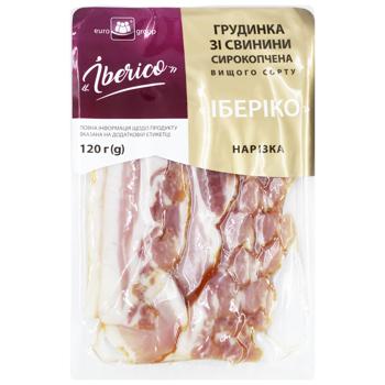 Грудинка Єврогруп Іберіко 120 г наріз. с/к в/ґ - купити, ціни на КОСМОС - фото 1