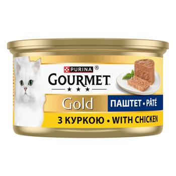Корм влажный Gourmet Gold с курицей для кошек 85г - купить, цены на КОСМОС - фото 3