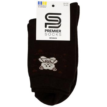 Носки Premier Socks женские классические махровые с медвежонком р.23-25 коричневый - купить, цены на ЕКО Маркет - фото 1