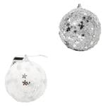 Koopman Ball with Glitter and Silver Decoration 8cm