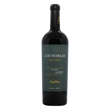 Вино Los Nobles Malbec красное сухое 14,6% 0,75л - купить, цены на МегаМаркет - фото 1